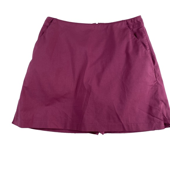 Adidas Skort Shorts Women Sz 6 Magenta Zip closure Active Golf Preppy Pockets - Picture 1 of 13